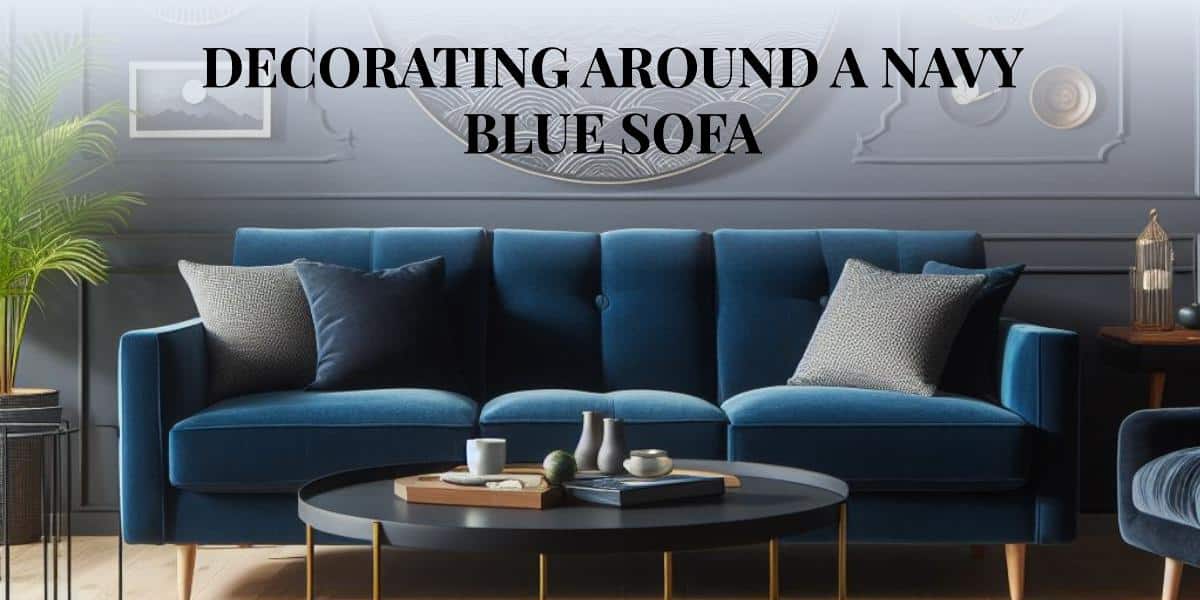 Designing With Depth Decorating Around A Navy Blue Sofa Cosmopolit Home